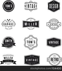 retro theme badge company brand template logo identity