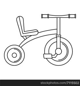 Retro tricycle icon. Outline retro tricycle vector icon for web design isolated on white background. Retro tricycle icon, outline style