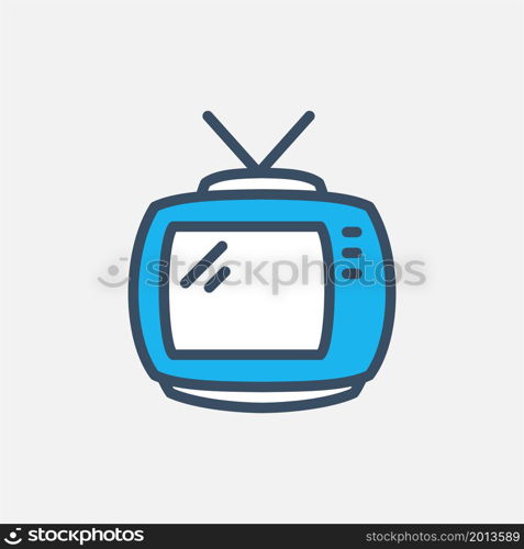 retro tv icon filled style