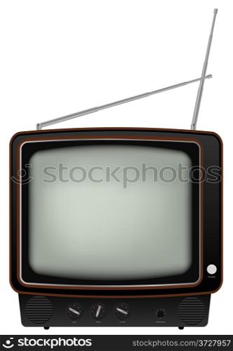 Retro TV - Illustration of Old Television Isolated on White Background