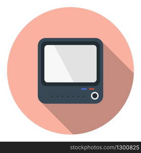 Retro tv in flat design with shadow. Vector EPS 10