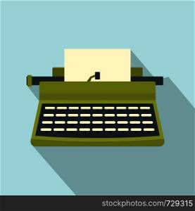 Retro typewriter icon. Flat illustration of retro typewriter vector icon for web design. Retro typewriter icon, flat style