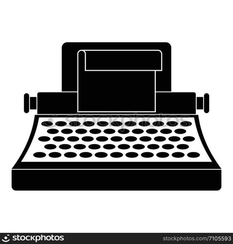 Retro typewriter icon. Simple illustration of retro typewriter vector icon for web design isolated on white background. Retro typewriter icon, simple style