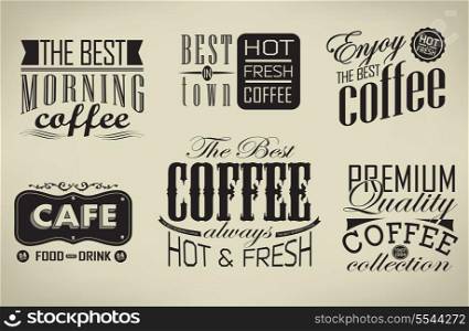 Retro typography, coffee shop, cafe, menu /illustration design elements vintage vector