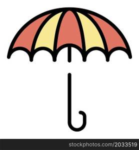 Retro umbrella icon. Outline retro umbrella vector icon color flat isolated. Retro umbrella icon color outline vector