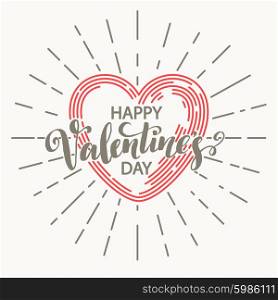 Retro Valentine day card vith line heart icon. Vector illustration. Retro Valentine day card vith line heart icon. Vector illustration EPS10