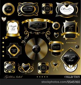 Retro vector golden label/can be used for invitation, congratulation or website layout vector