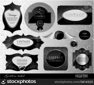 Retro vector golden label can be used for invitation, congratulation or website layout vector