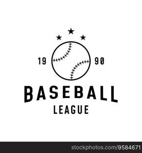 Retro vintage baseball logo with baseball ball and stick concept. Logo for tournament, label, sport, ch&ionship.