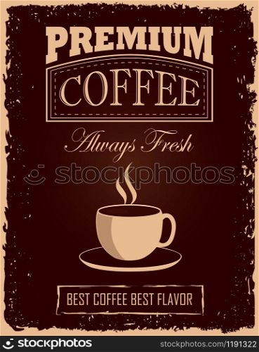 Retro-Vintage Coffee Poster with coffee cup
