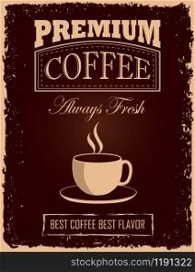 Retro-Vintage Coffee Poster with coffee cup
