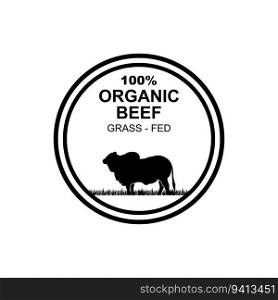 Retro Vintage Farm Cattle Angus Livestock Beef Emblem Label logo design vector. logo for organic beef, livestock, butcher and farm animal logo inspiration