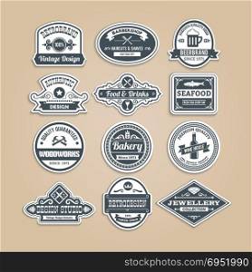 retro vintage label badge set. retro vintage label badge vector set