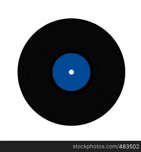 Retro vinyl record flat icon isolated on white background. Retro vinyl record flat icon