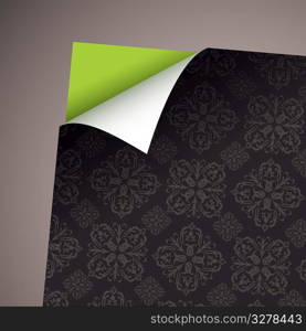 Retro wallpaper pattern background with green card and shadow