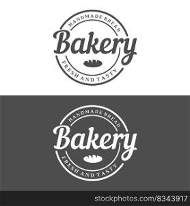 Retro wheat bread logo template. Badge for bakery, home made bakery, restaurant or cafe, patisserie, business.