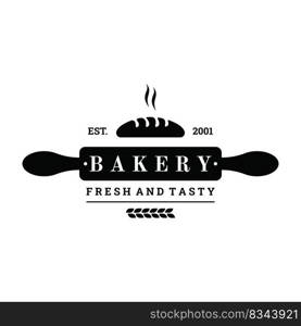 Retro wheat bread logo template. Badge for bakery, home made bakery, restaurant or cafe, patisserie, business.