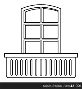 Retro window and balcony icon. Outline illustration of retro window and balcony vector icon for web. Retro window and balcony icon, outline style