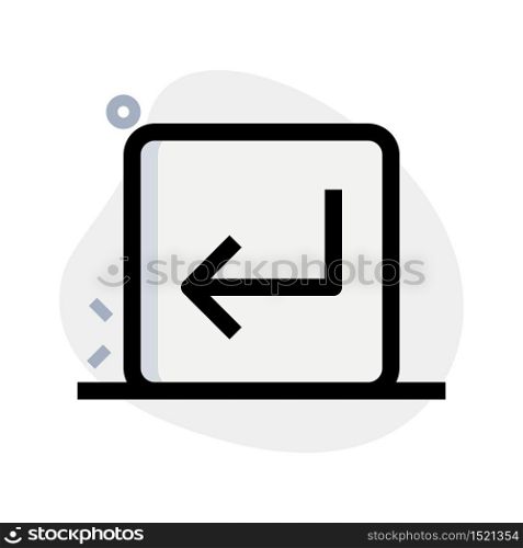 Return arrow function key in computer keyboard