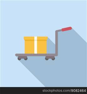 Return box cart icon flat vector. Parcel product. Business cargo. Return box cart icon flat vector. Parcel product