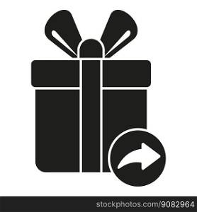Return gift box icon simple vector. Product delivery. Store retail. Return gift box icon simple vector. Product delivery