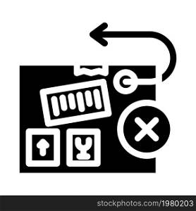 return of cargo glyph icon vector. return of cargo sign. isolated contour symbol black illustration. return of cargo glyph icon vector illustration