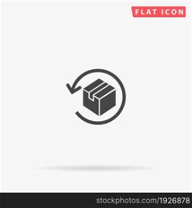 Return Parcel flat vector icon. Glyph style sign. Simple hand drawn illustrations symbol for concept infographics, designs projects, UI and UX, website or mobile application.. Return Parcel flat vector icon
