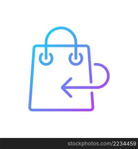 Return policy gradient linear vector icon. Refund rules. Compensation information. Online shopping service. Thin line color symbol. Modern style pictogram. Vector isolated outline drawing. Return policy gradient linear vector icon