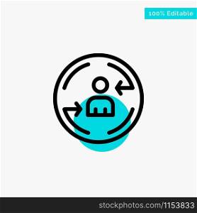 Returning, Visitor, Digital, Marketing turquoise highlight circle point Vector icon