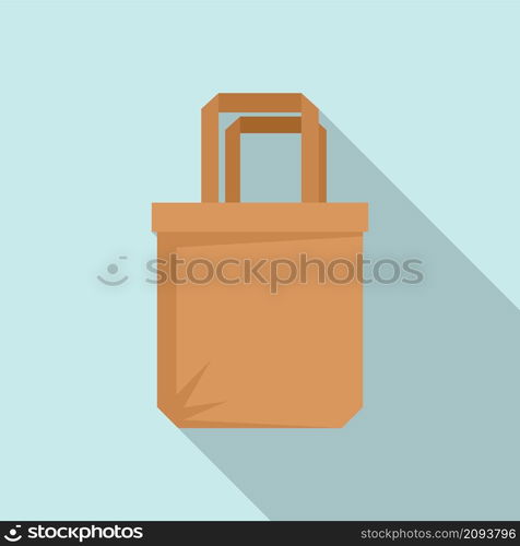 Reusable eco bag icon flat vector. Fabric cotton cloth. Canvas eco bag. Reusable eco bag icon flat vector. Fabric cotton cloth