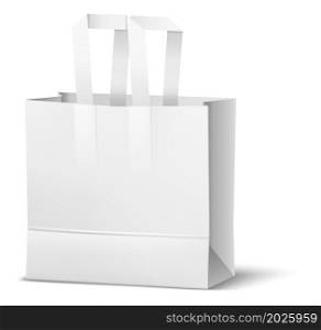 Reusable shopping bag mockup. White blank realistic template isolated on white background. Reusable shopping bag mockup. White blank realistic template
