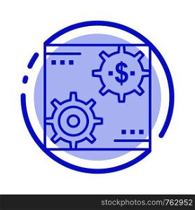 Revenue, Capital, Earnings, Make, Making, Money, Profit Blue Dotted Line Line Icon