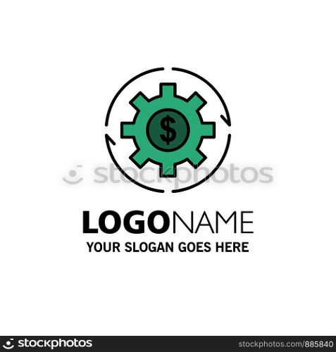 Revenue, Capital, Earnings, Make, Making, Money, Profit Business Logo Template. Flat Color