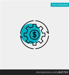 Revenue, Capital, Earnings, Make, Making, Money, Profit turquoise highlight circle point Vector icon