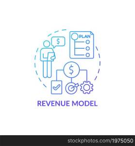 Revenue model blue gradient concept icon. Framework for generating financial income. Startup structure. Business model abstract idea thin line illustration. Vector isolated outline color drawing. Revenue model blue gradient concept icon