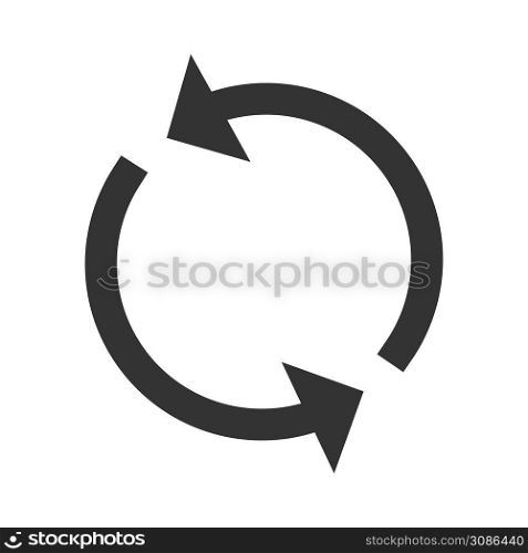 Reverse motion icon. Circular movement of two arrows illustration symbol. Sign restart vector neumorphism.