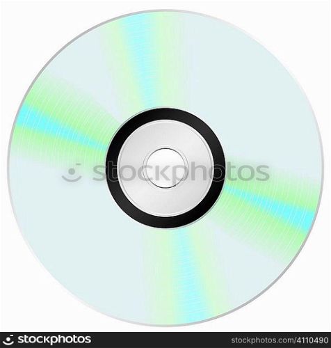 reverse of a music compact disc with shiny silver surface