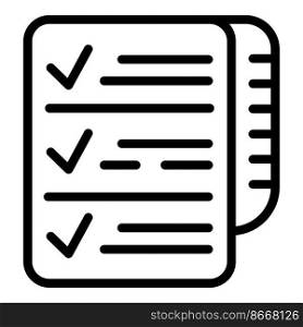 Review list icon outline vector. Social customer. Online help. Review list icon outline vector. Social customer