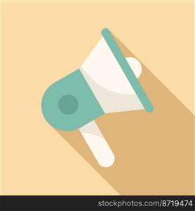 Review megaphone icon flat vector. Customer feedback. User opinion. Review megaphone icon flat vector. Customer feedback