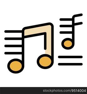 Review music app icon outline vector. Social customer. Online help color flat. Review music app icon vector flat