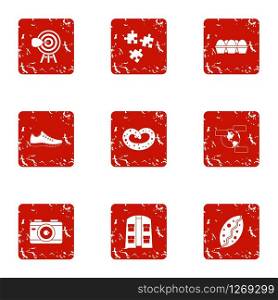 Review of the food icons set. Grunge set of 9 review of the food vector icons for web isolated on white background. Review of the food icons set, grunge style
