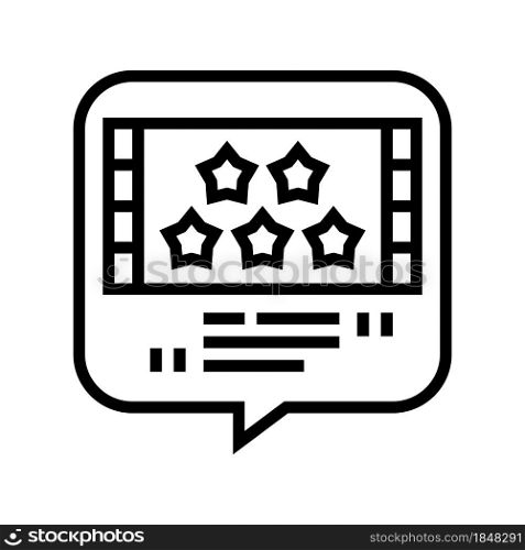 reviews movie line icon vector. reviews movie sign. isolated contour symbol black illustration. reviews movie line icon vector illustration