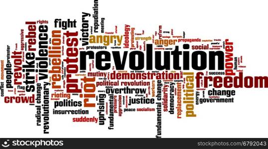 Revolution word cloud concept. Vector illustration