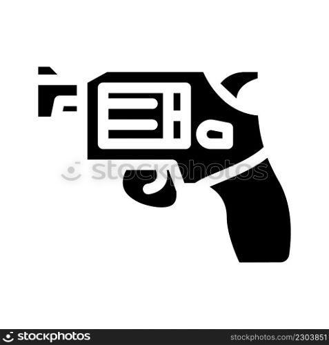 revolver gun glyph icon vector. revolver gun sign. isolated contour symbol black illustration. revolver gun glyph icon vector illustration
