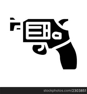 revolver gun glyph icon vector. revolver gun sign. isolated contour symbol black illustration. revolver gun glyph icon vector illustration