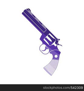 Revolver Gun Icon. Flat Color Ladder Design. Vector Illustration.