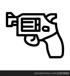 revolver gun line icon vector. revolver gun sign. isolated contour symbol black illustration. revolver gun line icon vector illustration