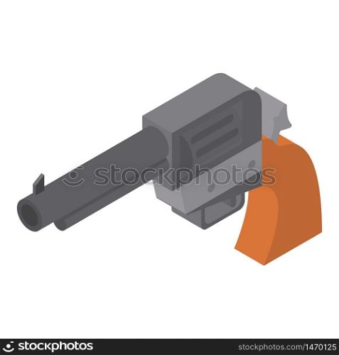 Revolver icon. Isometric of revolver vector icon for web design isolated on white background. Revolver icon, isometric style