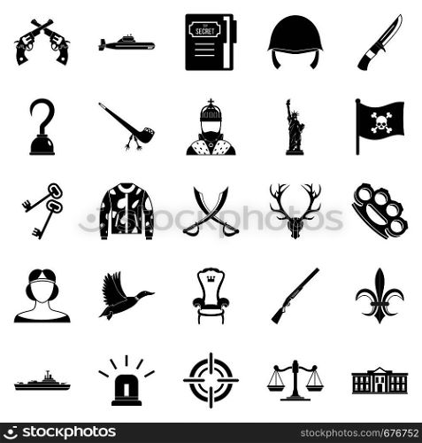 Revolver icons set. Simple set of 25 revolver vector icons for web isolated on white background. Revolver icons set, simple style