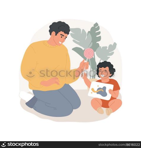 Reward isolated cartoon vector illustration. Family life, children encouragement, parents giving sweets to a child for achievement, happy kid getting reward, home upbringing vector cartoon.. Reward isolated cartoon vector illustration.
